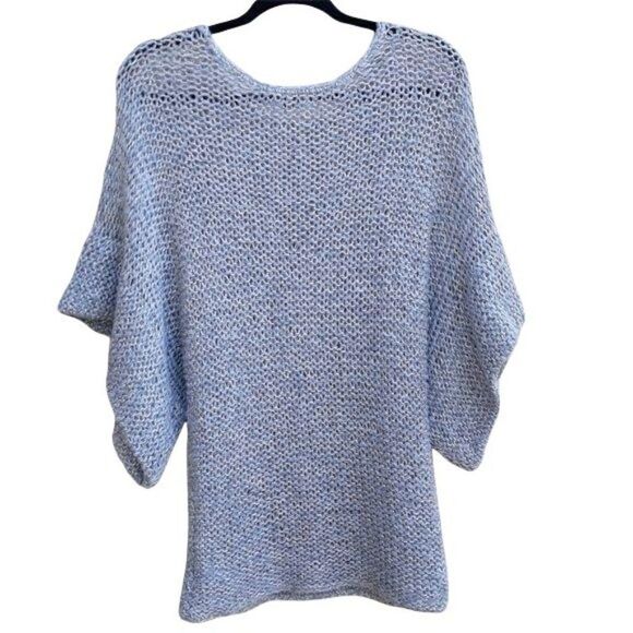 Theory Davini Zebra Alpaca Wool Marled Kimono Sleeve Sweater Gray Gold Sz S - Picture 9 of 14